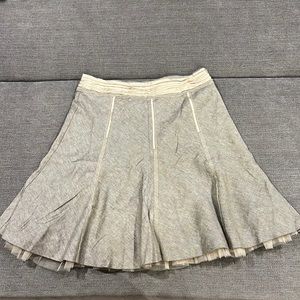 The Limited Tulip Skirt Gray Skirt with cream tulle details size 12